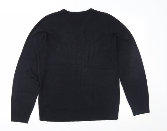 Blue Harbour Mens Black  Knit Pullover Jumper Size S