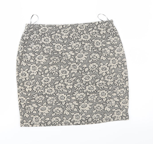 New Look Womens Brown Floral  Straight & Pencil Skirt Size 12