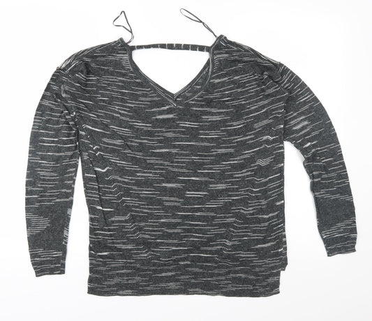 Marks and Spencer Womens Grey Geometric Knit Pullover Jumper Size M