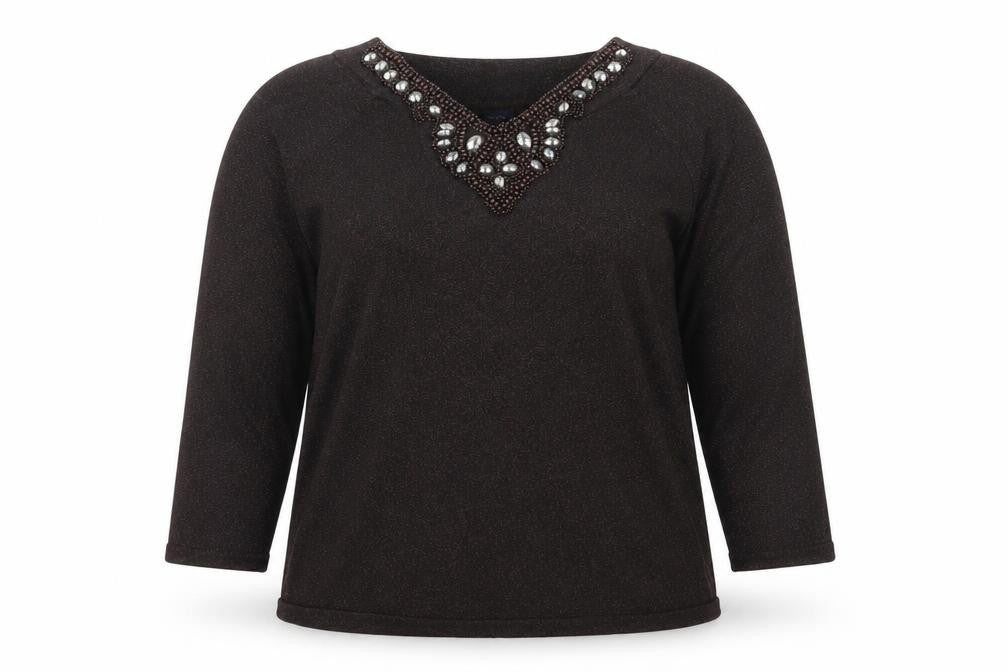 Front view of Jones New York women’s brown jumper, size XL