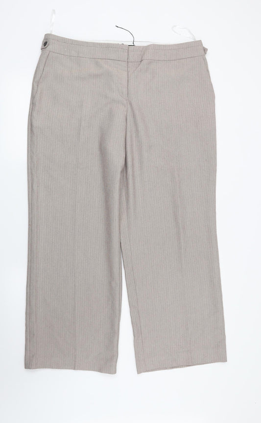 NEXT Womens Brown Herringbone  Trousers  Size 16 L29 in