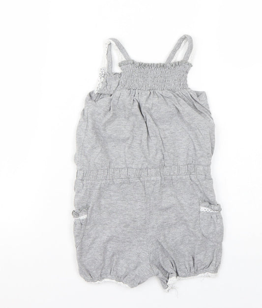 Preworn Girls Grey   Playsuit One-Piece Size 4 Years