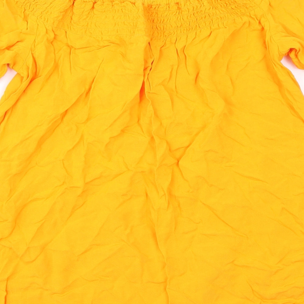 Peacocks Womens Yellow   Basic T-Shirt Size 8