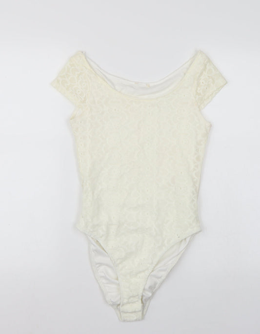 Riverisland Womens Ivory   Bodysuit One-Piece Size 6