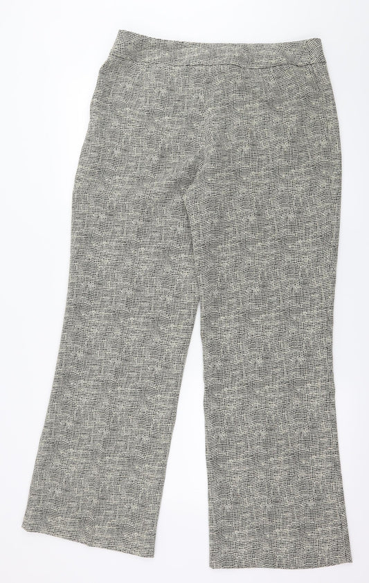 Satsuma Womens Beige Geometric  Trousers  Size 16 L30 in