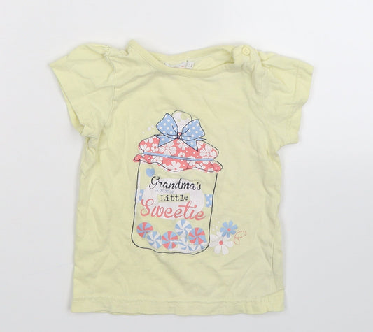 M&Co Girls Yellow   Basic T-Shirt Size 2-3 Years