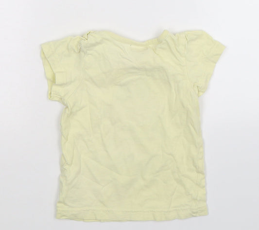 M&Co Girls Yellow   Basic T-Shirt Size 2-3 Years