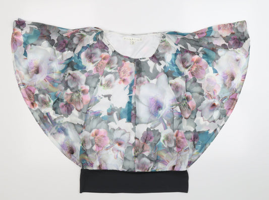 Utam Boutique Womens Multicoloured Floral  Basic Blouse Size 8