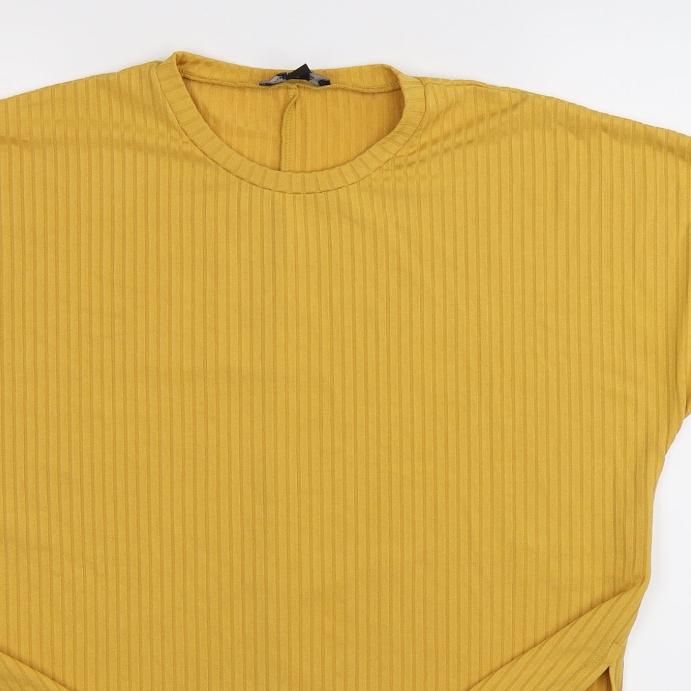 New Look Womens Yellow   Basic T-Shirt Size 6  - Oversized