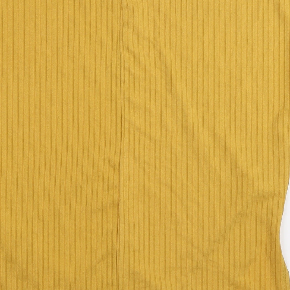 New Look Womens Yellow   Basic T-Shirt Size 6  - Oversized