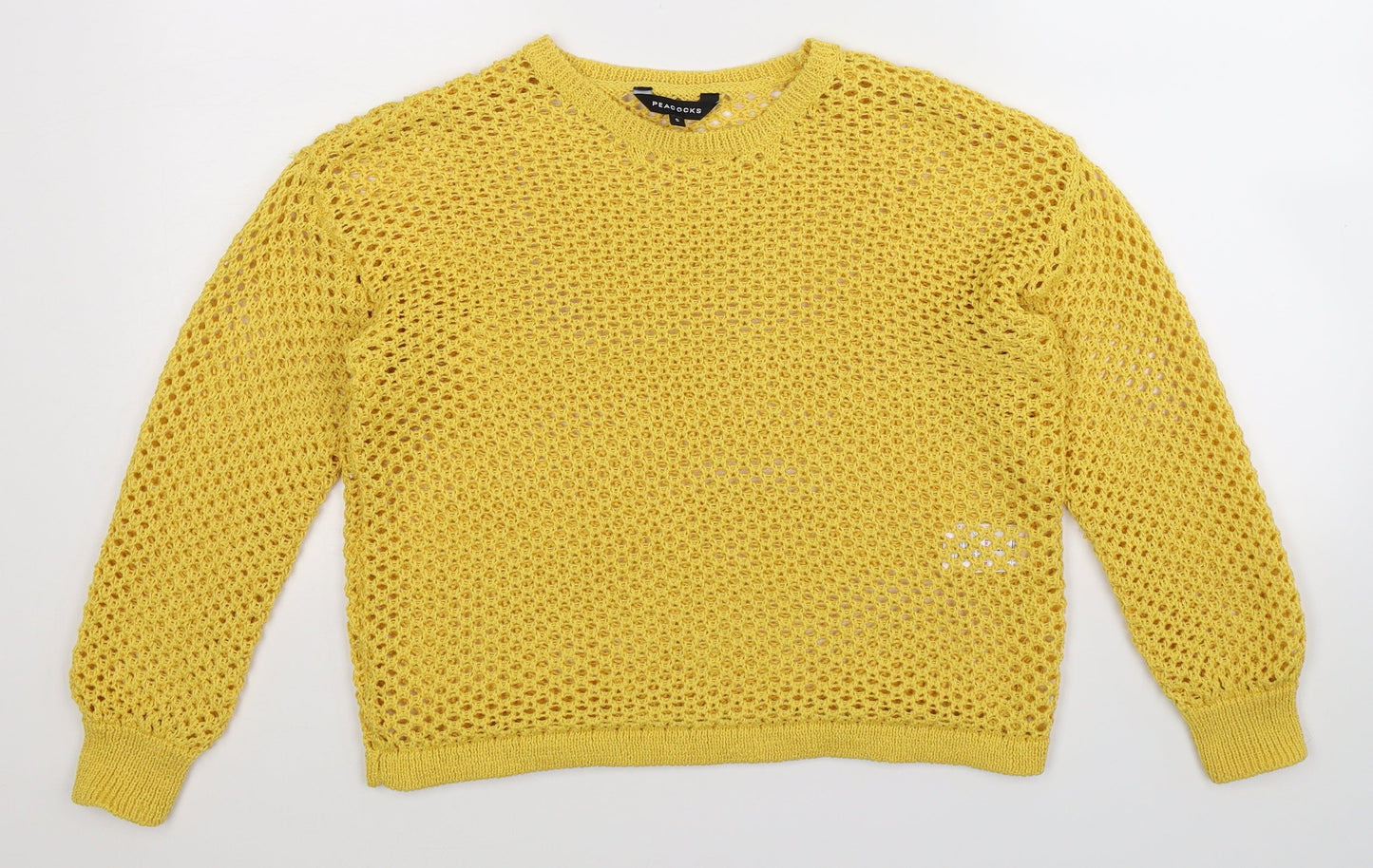Peacocks Womens Yellow  Knit Pullover Jumper Size S