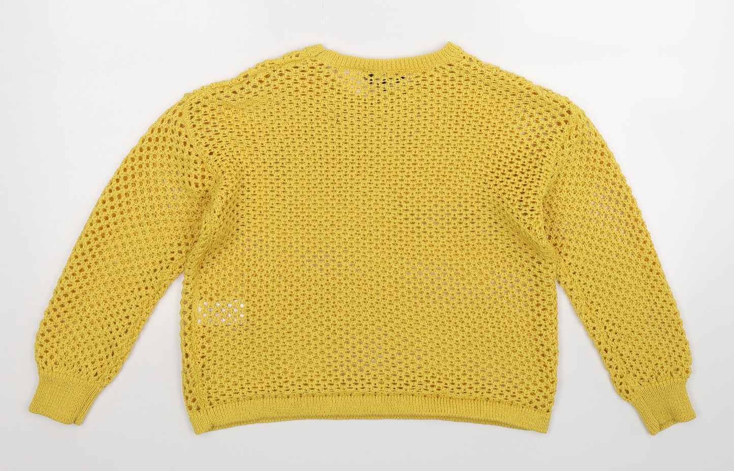 Peacocks Womens Yellow  Knit Pullover Jumper Size S