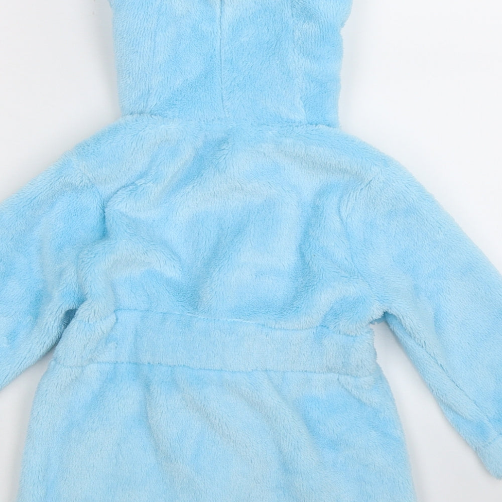 Rex Boys Blue Solid Fleece Kimono Robe Size 18-24 Months