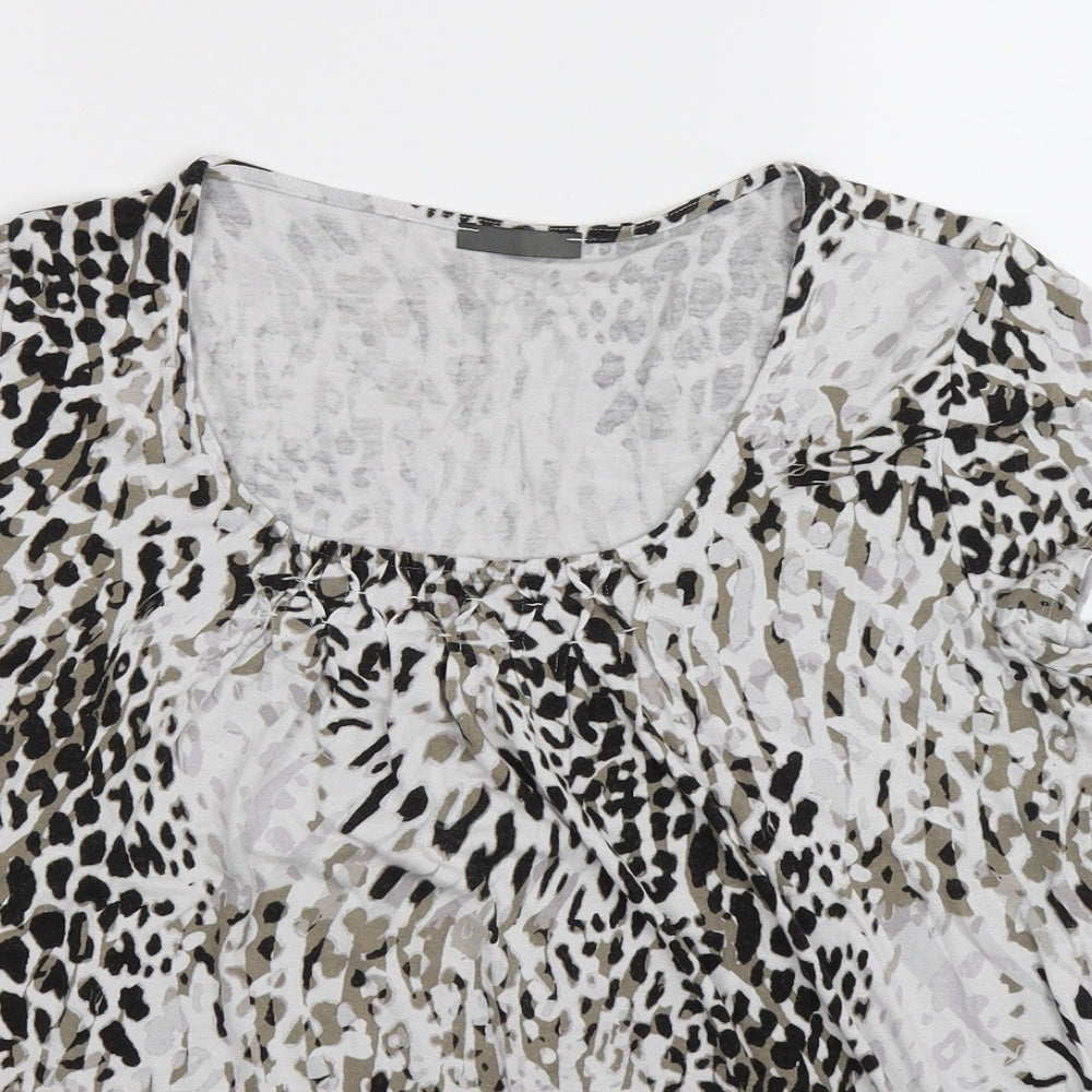 Preworn Womens Multicoloured Animal Print  Basic T-Shirt Size 16