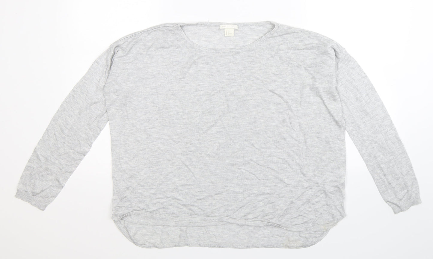 H&M Womens Grey  Knit Pullover Jumper Size L