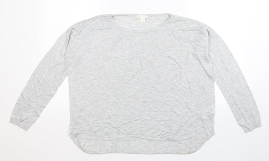 H&M Womens Grey  Knit Pullover Jumper Size L