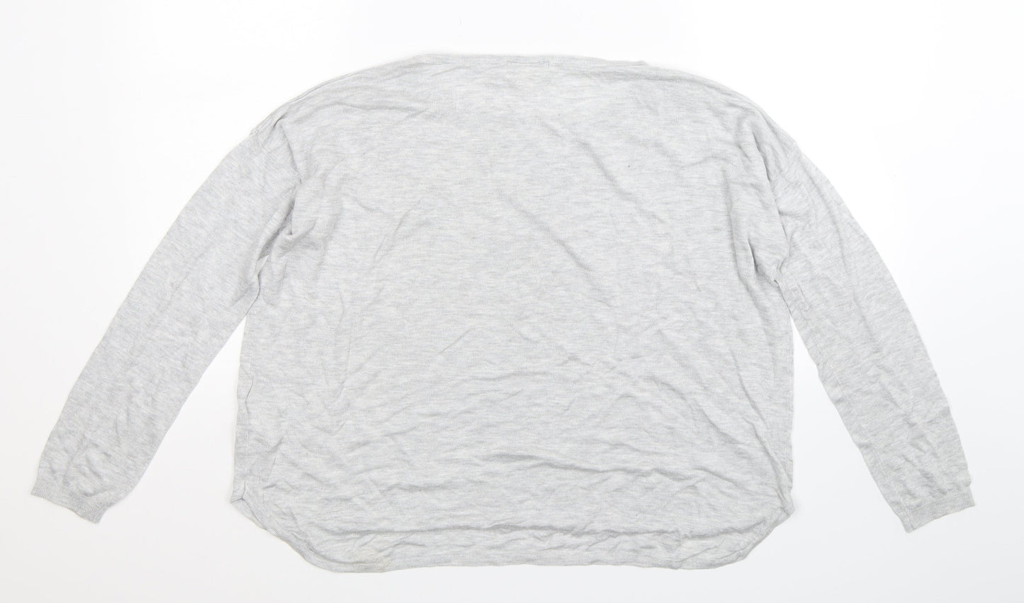 H&M Womens Grey  Knit Pullover Jumper Size L