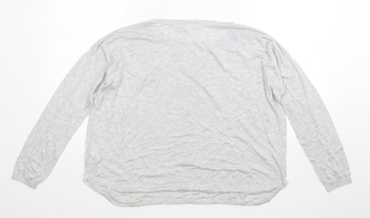 H&M Womens Grey  Knit Pullover Jumper Size L