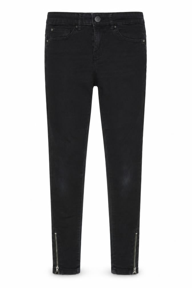 Front view of ESMARA women’s black denim skinny jeans, size UK 10, 28-inch leg