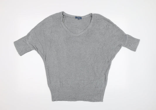 EVIE Womens Silver  Knit Pullover Jumper Size M