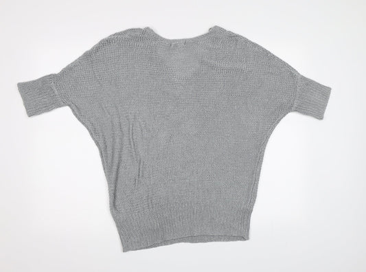 EVIE Womens Silver  Knit Pullover Jumper Size M