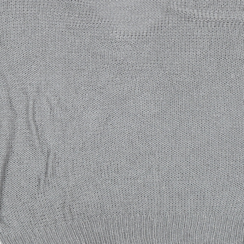 EVIE Womens Silver  Knit Pullover Jumper Size M
