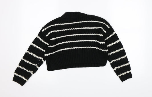 New Look Girls Beige Striped Knit Pullover Jumper Size 9 Years