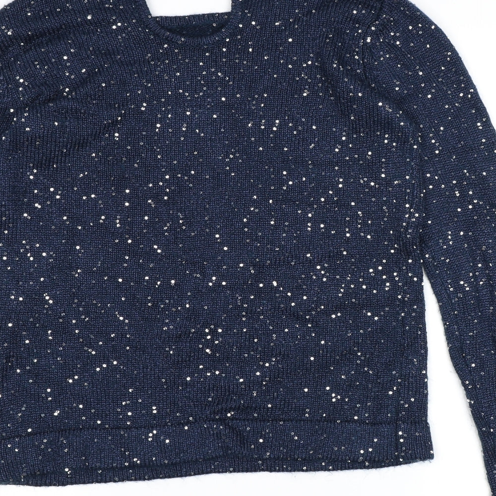 Monton Womens Blue  Knit Pullover Jumper Size M
