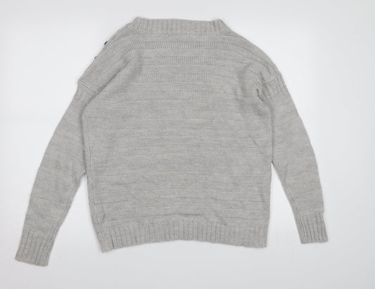 NEXT Womens Grey  Knit Pullover Jumper Size S