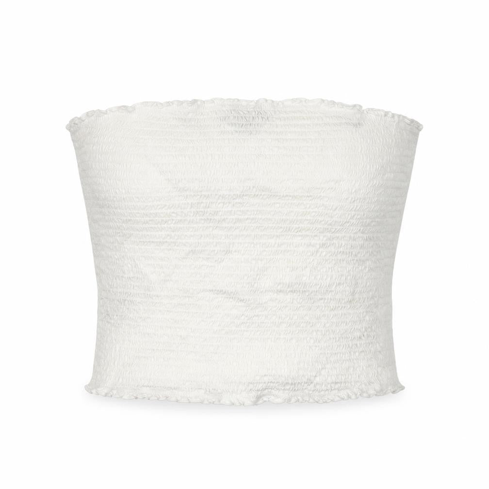 Front view of Papaya women’s white cropped tank, size UK 14