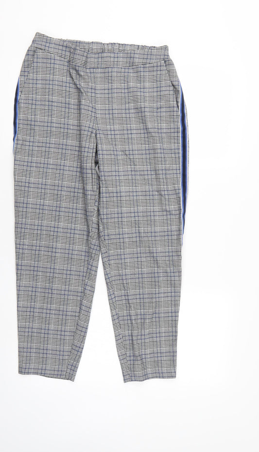 Priark Womens Multicoloured Check  Pedal Pusher Trousers Size 12 L25 in