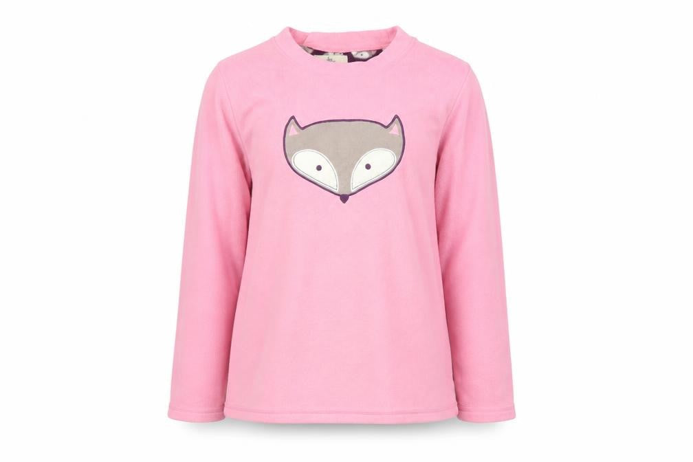Front view of Love To Lounge women’s pink pullover sweatshirt, size S