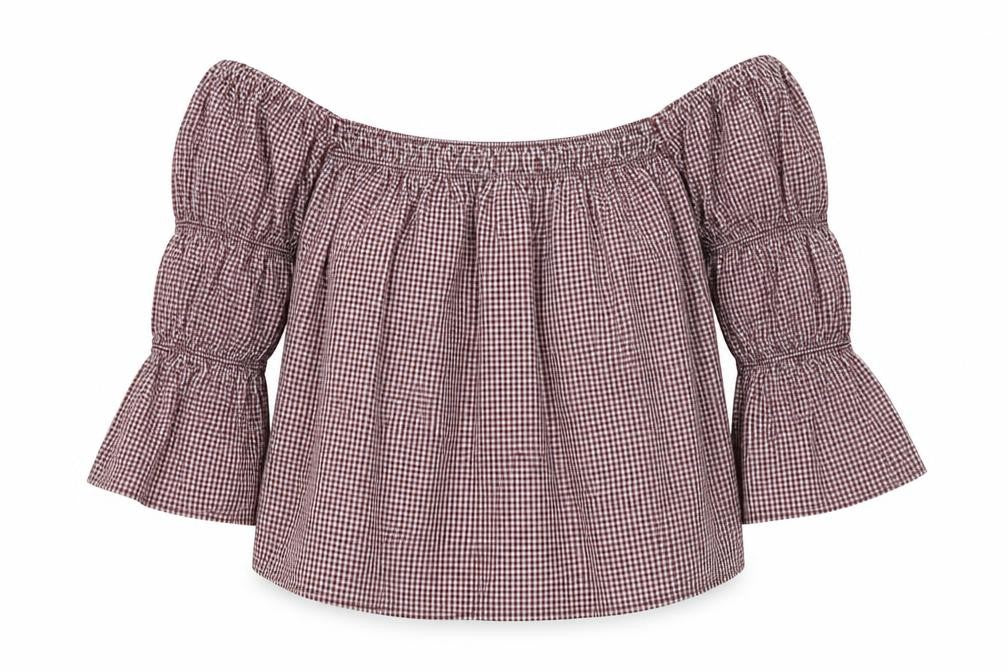 New Look Womens Red Check  Basic Blouse Size 6