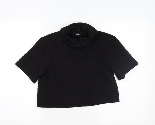 Miss Guided Womens Black   Pullover Jumper Size 6  - cropped