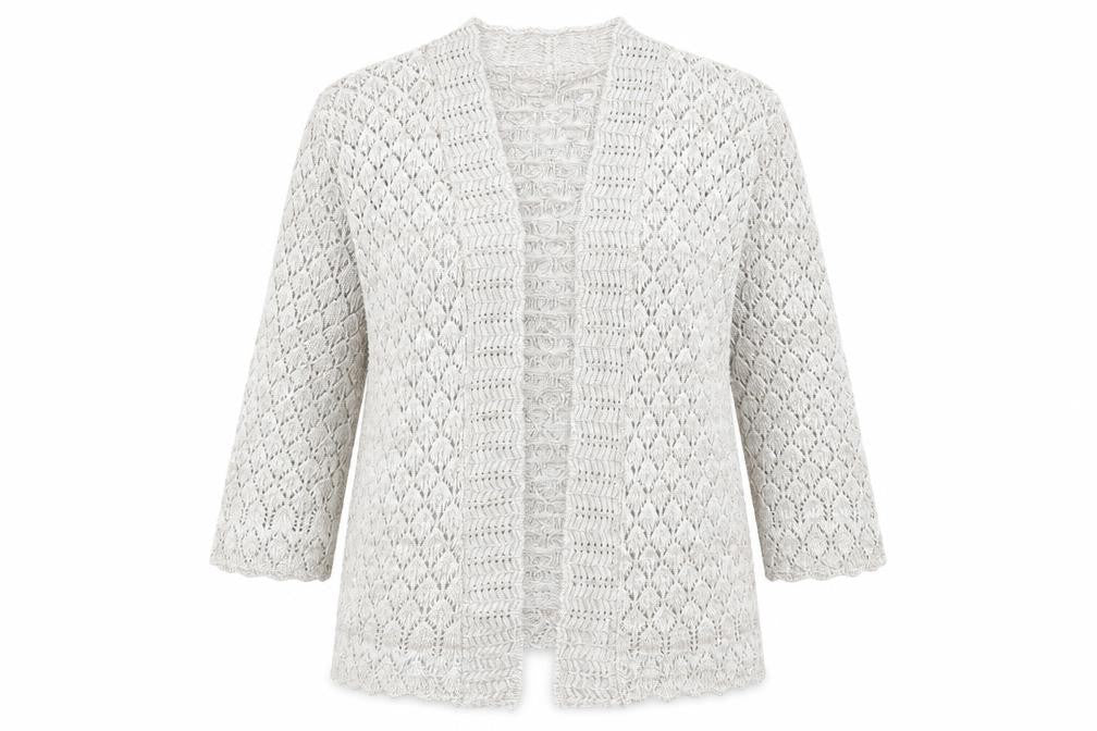 Front view of CHIC women’s beige cardigan jumper, size XL