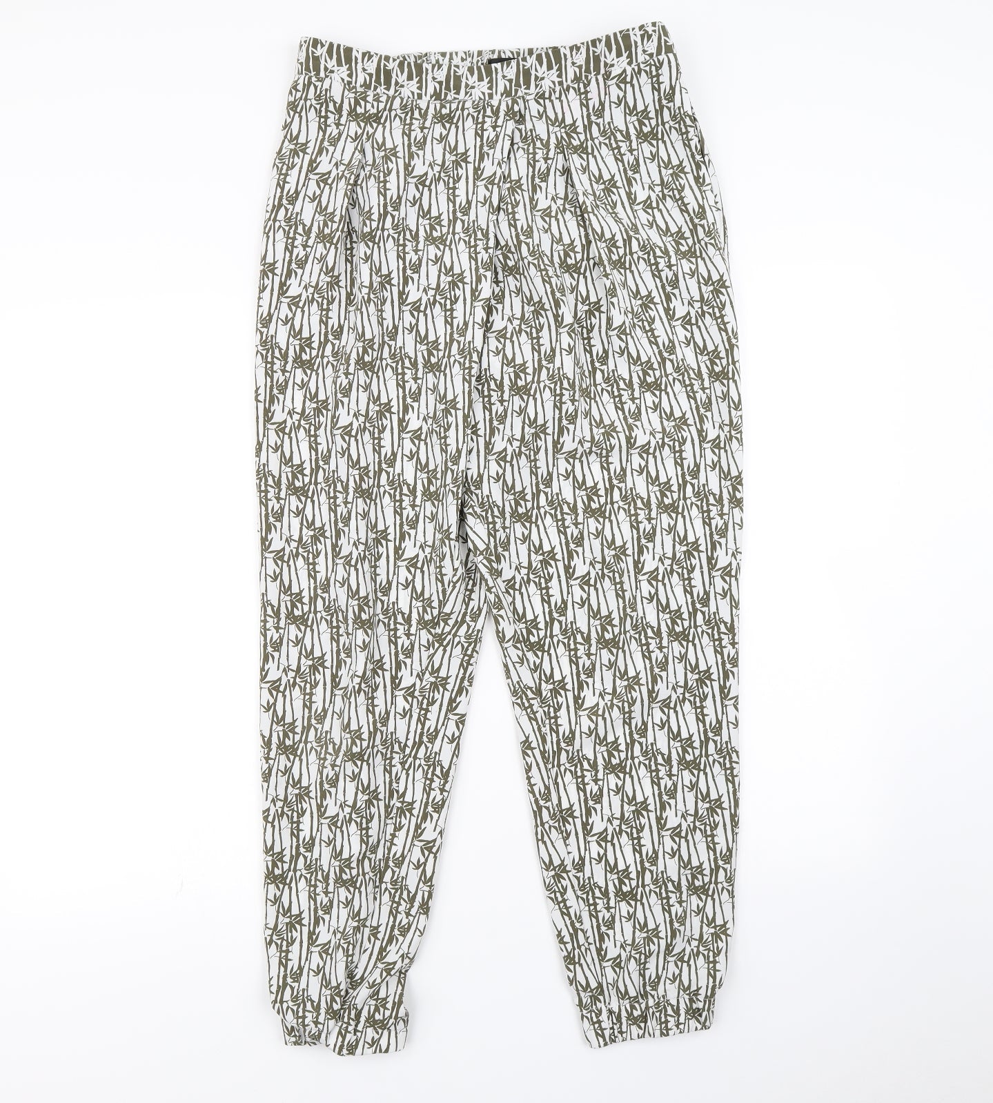 Topshop Womens Green Floral  Trousers  Size 10 L28 in