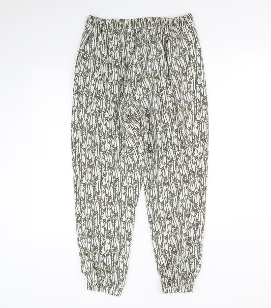 Topshop Womens Green Floral  Trousers  Size 10 L28 in