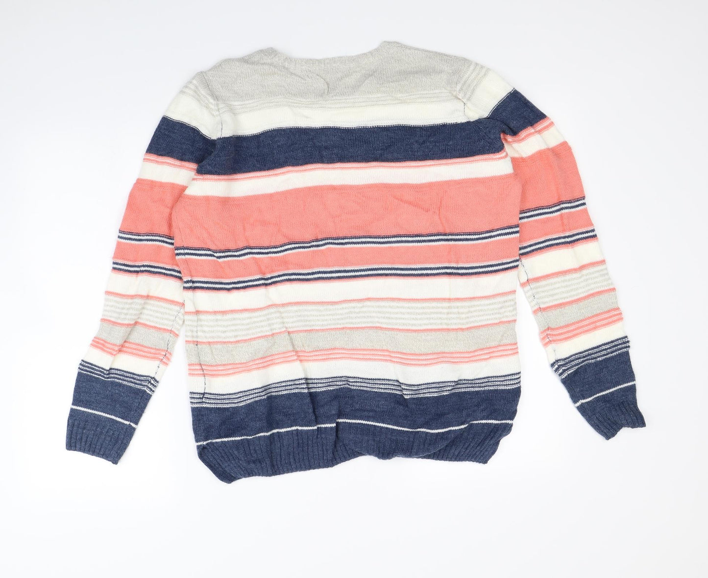 Isle Womens Multicoloured Striped  Pullover Jumper Size L