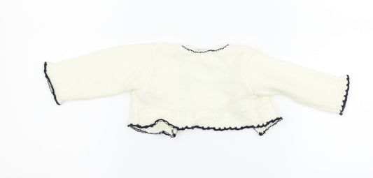 Zip Zap Girls White   Cardigan Jumper Size 6-9 Months