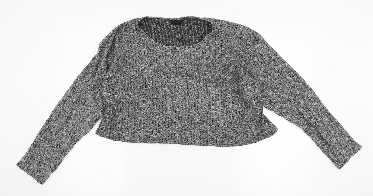 Topshop Womens Grey   Cropped T-Shirt Size 12