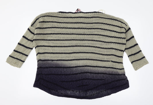 Phase Eight Womens Beige Striped  Pullover Jumper Size L