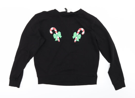 Divided by H&M Womens Black   Pullover Sweatshirt Size S