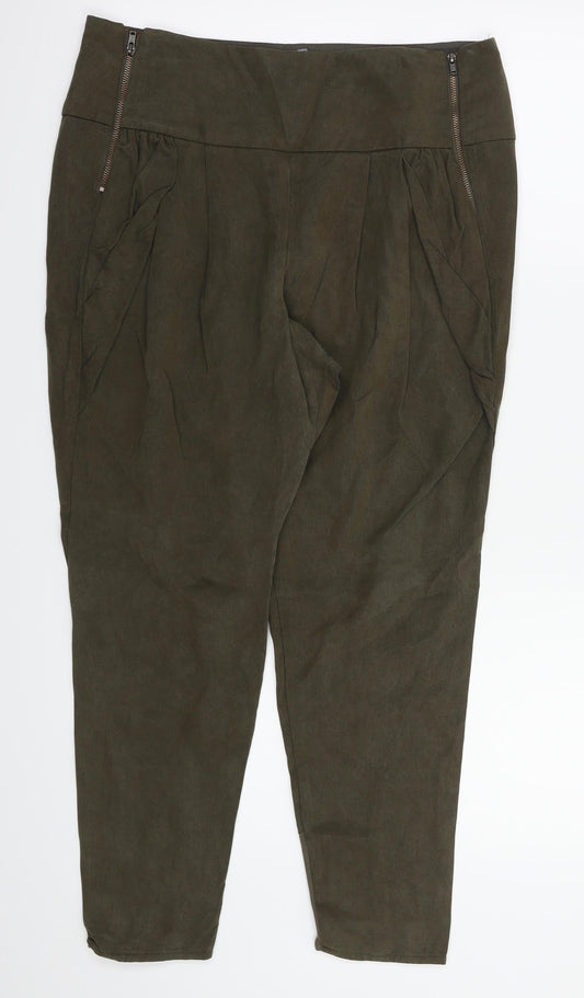 Topshop Womens Green   Trousers  Size 10 L24 in