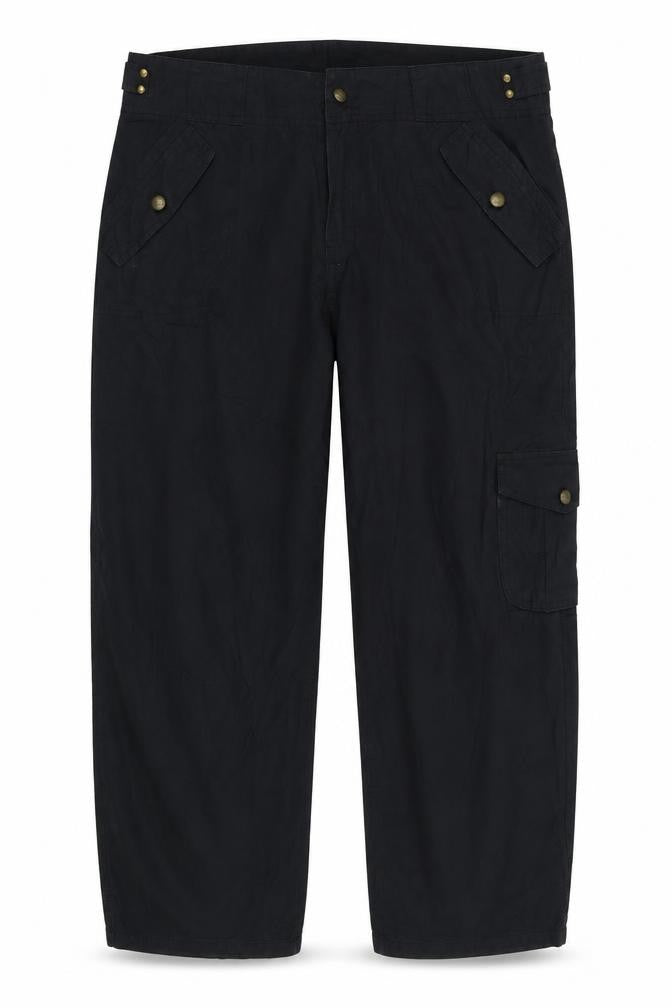 Front view of tinster women’s black trousers, size UK 18, 25-inch leg