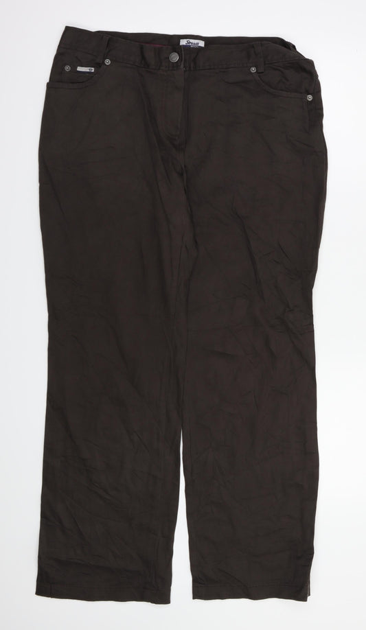 strawuss Womens Brown   Trousers  Size 22 in L30 in