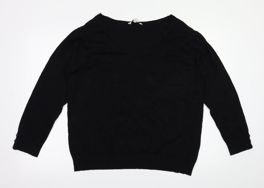 Peacocks Womens Black   Pullover Jumper Size 20