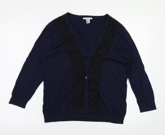 H&M Womens Blue   Cardigan Jumper Size S