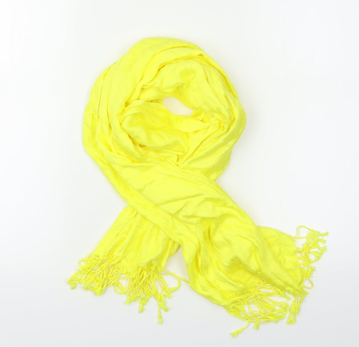 Front view of Preworn women’s yellow scarf