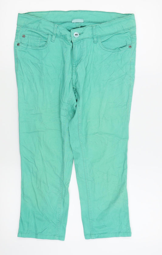 OKAY Womens Green   Capri Jeans Size 10 L20.5 in