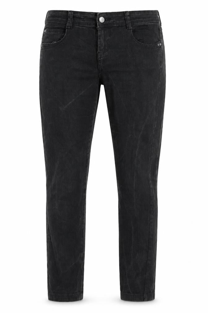 Front view of DENIM AND CO women’s black skinny jeans, size UK 12, 26-inch leg